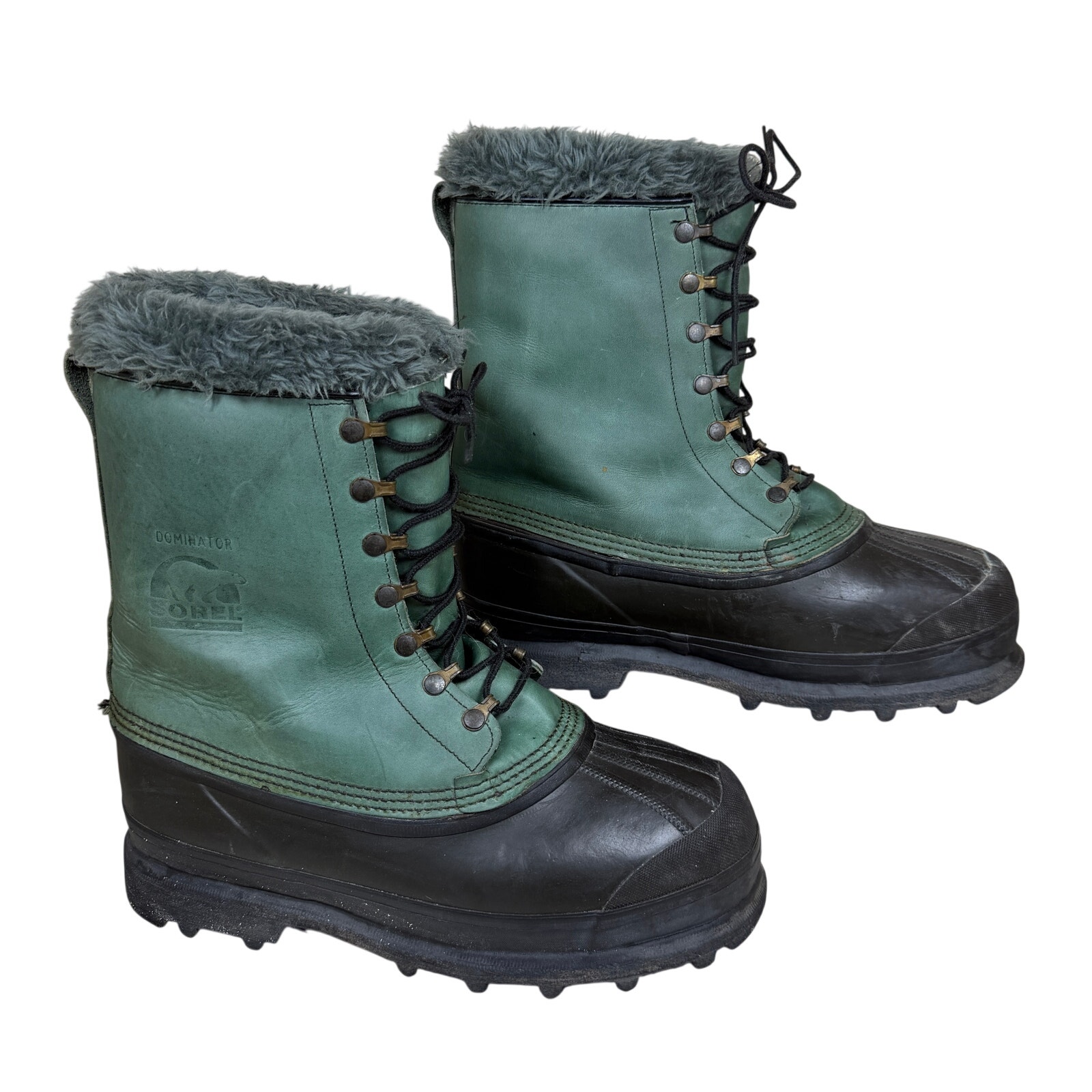 Vtg Sorel Dominator Pac Snow Boots Insulated Warm Waterproof Green Men’s Sz 9